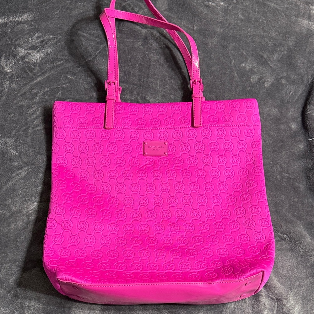 Pink Embossed Tote Bag